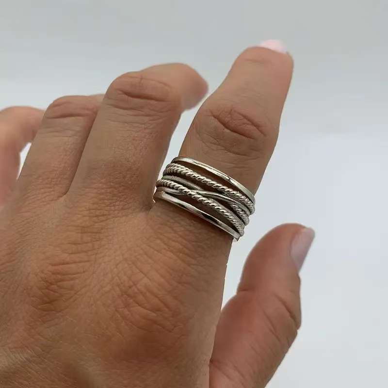Celeste™ | Layered Silvered Beads Ring