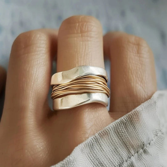 Sofia | Women’s Silver and Gold Wire Ring