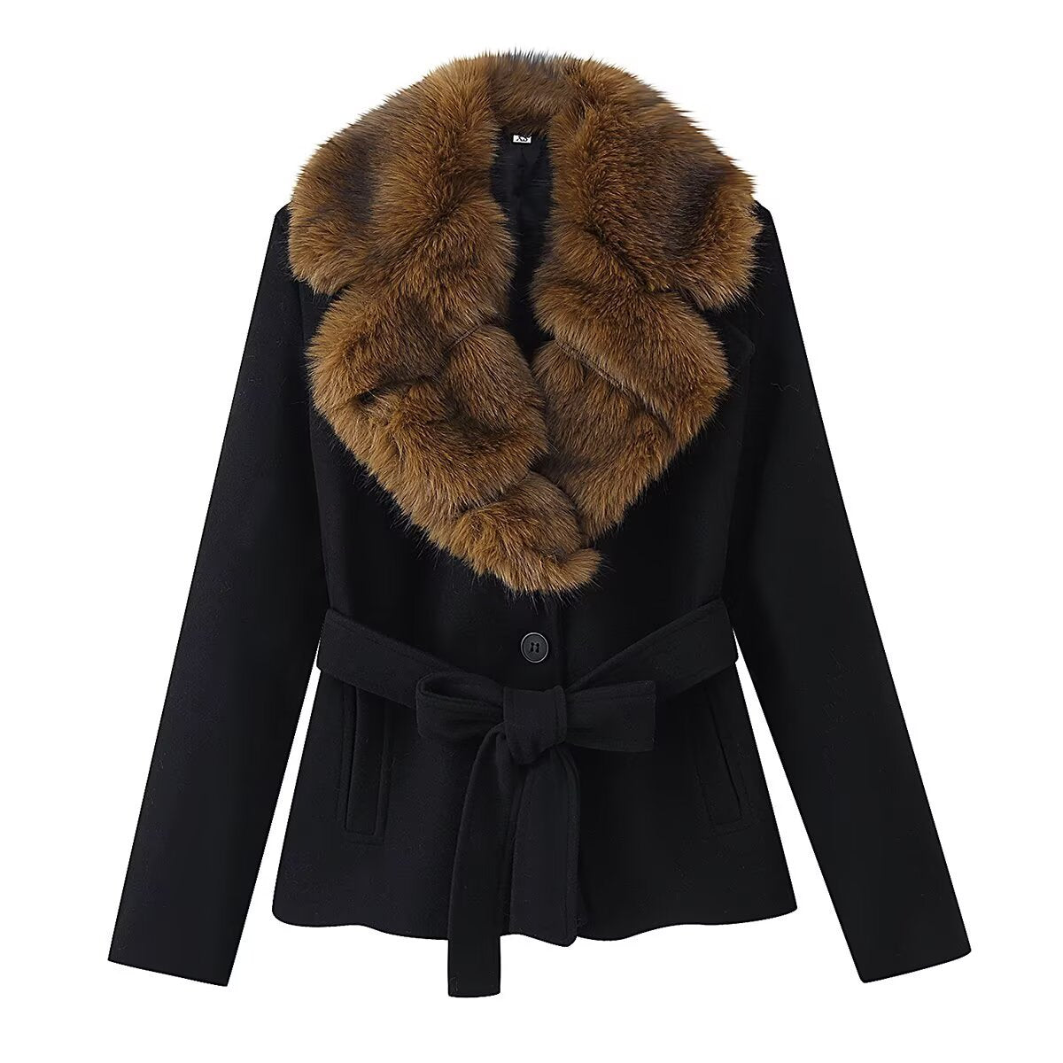 Brooklyn Faux Fur Belted Coat