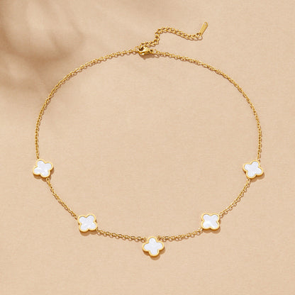 White Clover Cluster Necklace