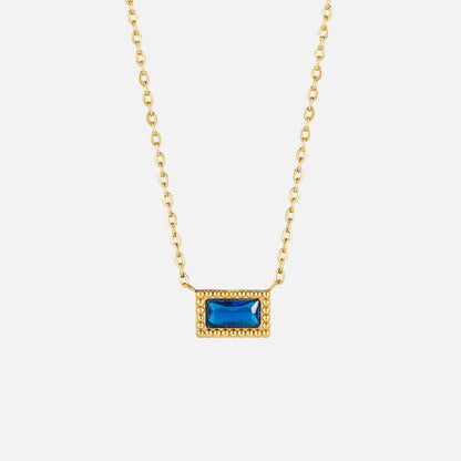 Baguette Birthstone Necklace