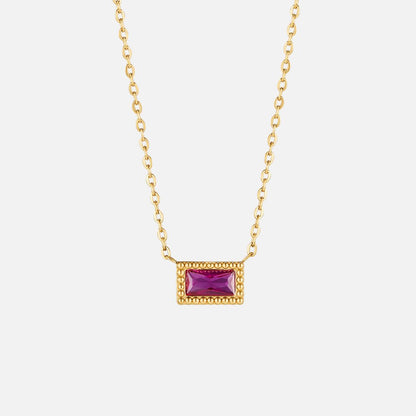 Baguette Birthstone Necklace