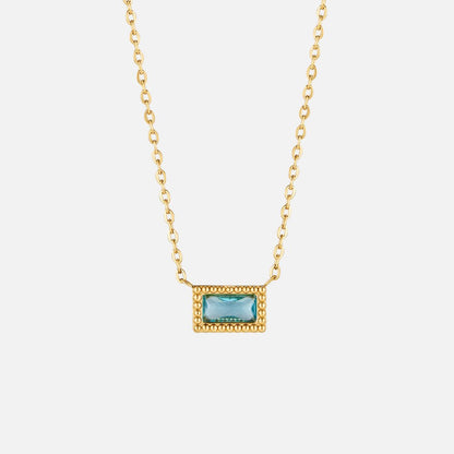 Baguette Birthstone Necklace