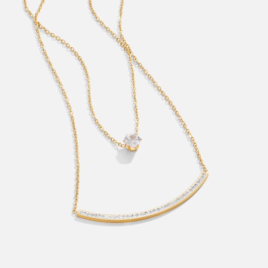 Delicate Crystal Layered Necklace