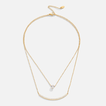 Delicate Crystal Layered Necklace