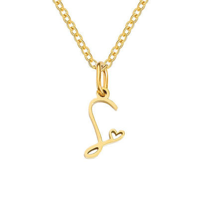Gold Letter Heart Necklace