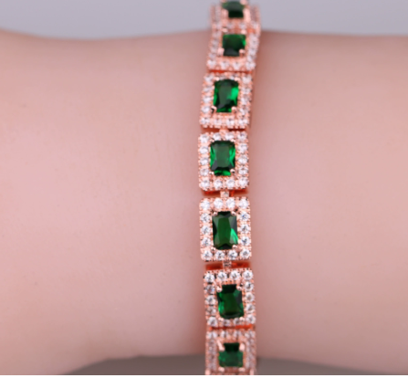 Emerald Green Statement Bracelet | Gold