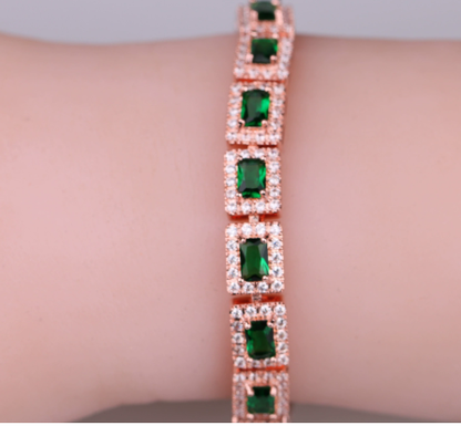 Emerald Green Statement Bracelet | Gold