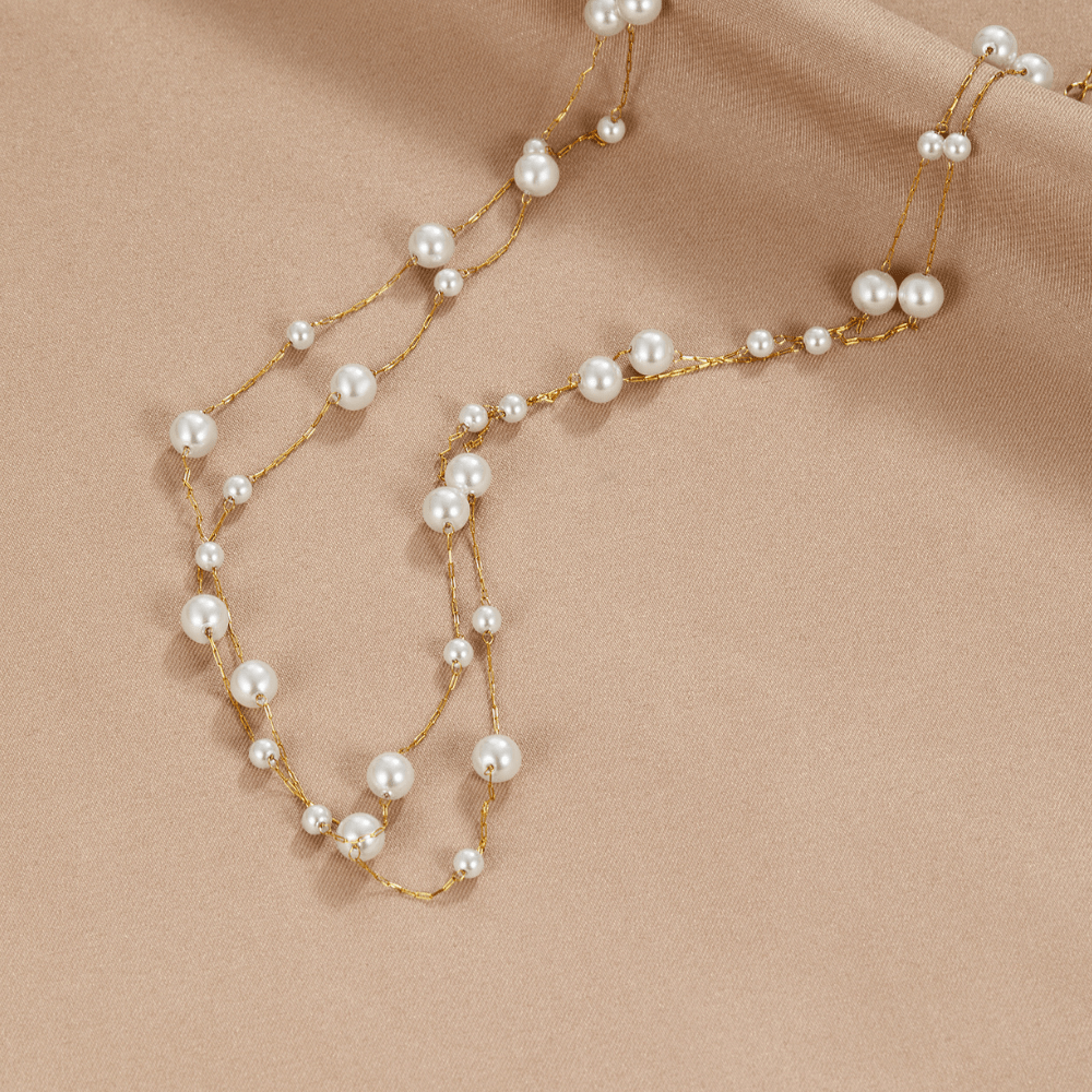 Layered Tori Pearl Necklace