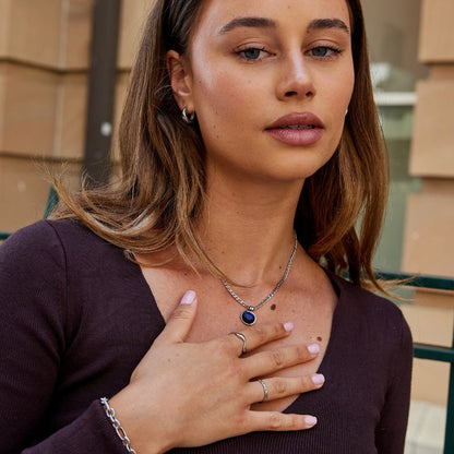 Liza Lapis Lazuli Silver Necklace