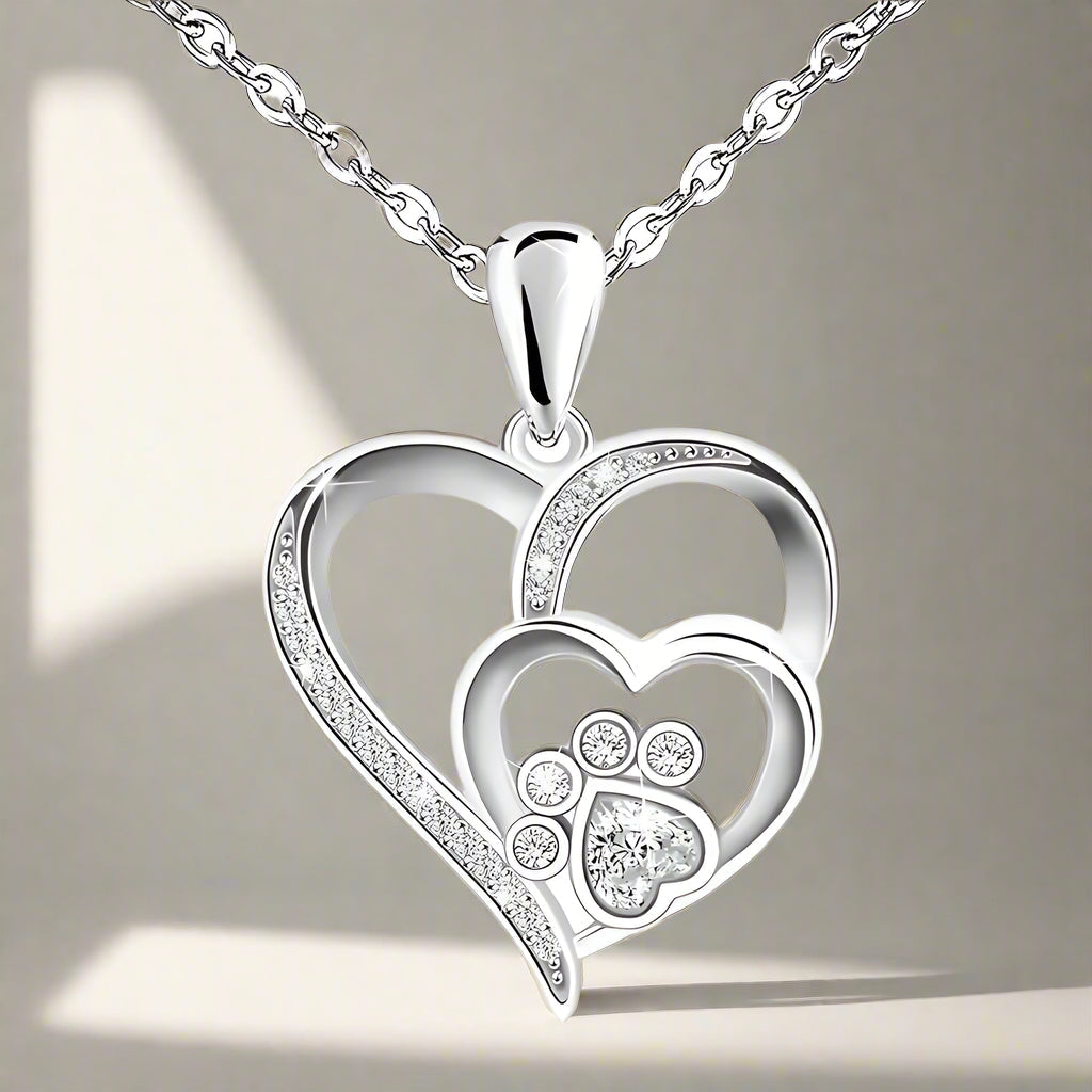 Inolt™ | Paw & Heart Necklace in Silver